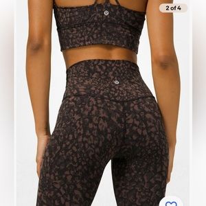 Lululemon wild thing wunder under  high rise tights 25” camo brown earth multi